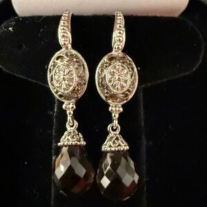 Elegant Silver & Smokey Quartz Drop Earrings
by: Gabriel & Co.  NEW